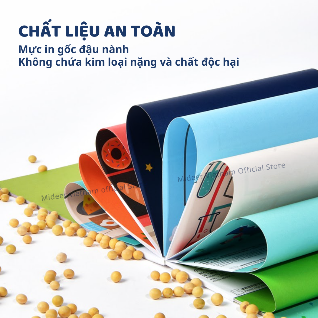 Tranh tô màu, vẽ sáng tạo 3 cấp độ Mideer Brain Gamebook