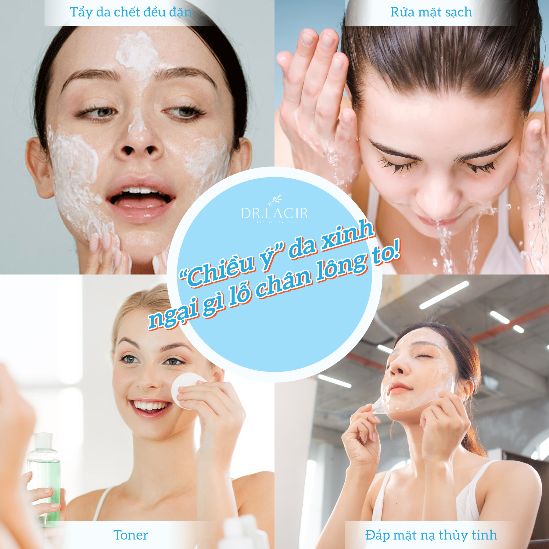 Mặt Nạ Glutathione Thuỷ Tinh Căng Bóng, Trắng Da, Mờ Nám, Giảm Nhăn - Dr. Lacir - Chính Hãng Hàn Quốc Khóa M