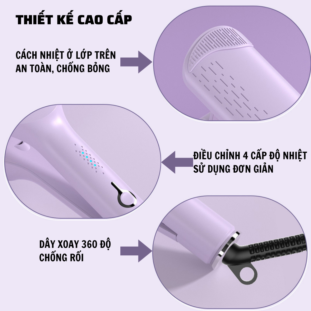 Máy uốn tóc xoăn sóng nước Boorui YS-665 : Máy làm tóc tạo kiểu chuyên nghiệp chuẩn salon,nóng nhanh gốm sứ, ion âm bảo vệ tóc không bị hư tổn, 2 size uốn 32mm & 16mm - Hàng loại 1