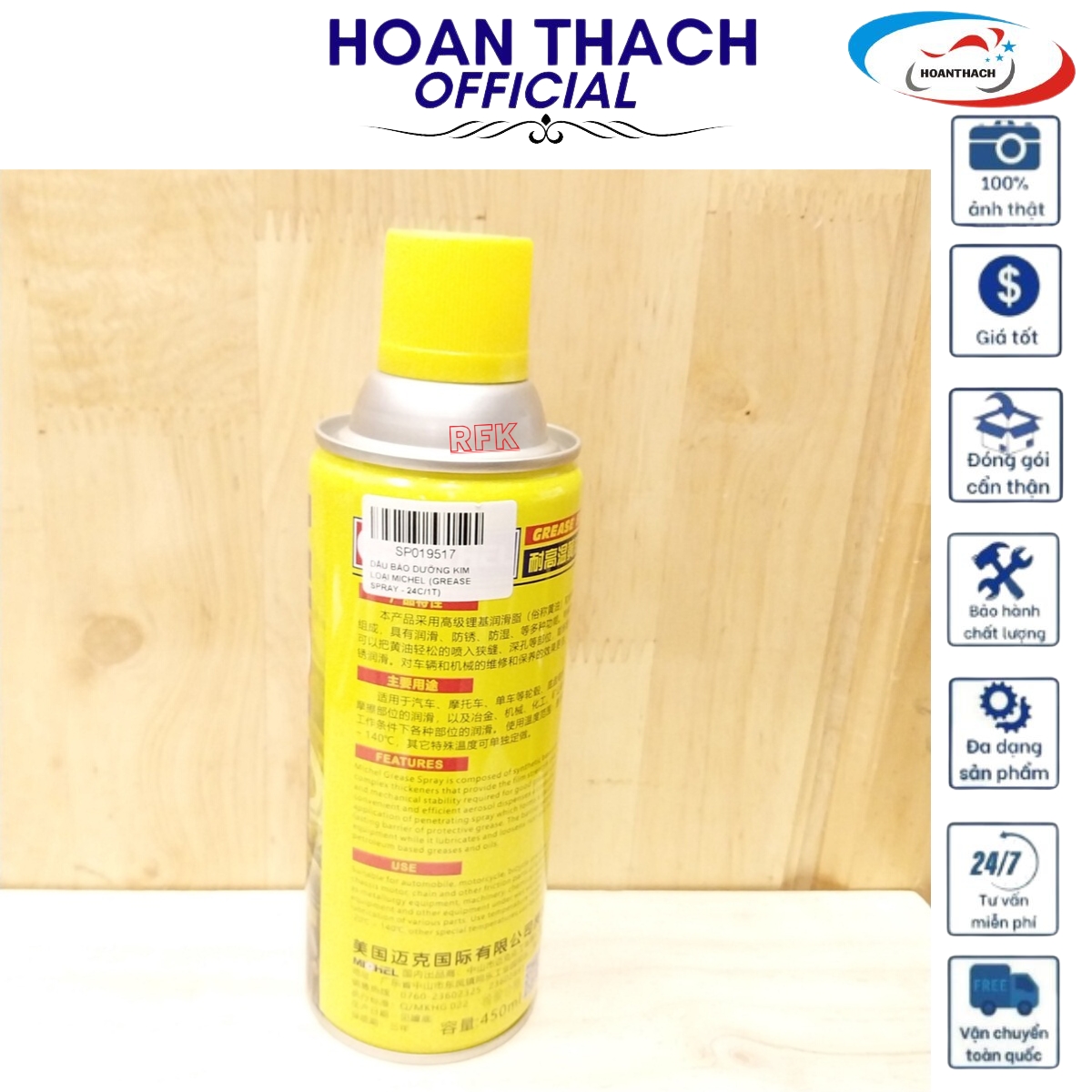 Dầu Bảo Dưỡng Kim Loại Michel (Grease Spray - 24C/1T) Dùng cho mọi dòng xe SP019517