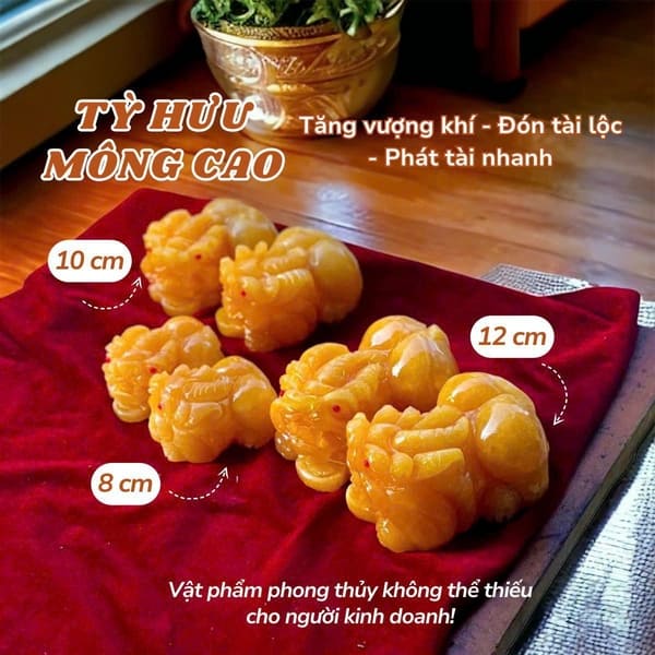 Cặp Tỳ Hưu Mông Cao Ngọc Hoàng Long 8cm mẫu mới