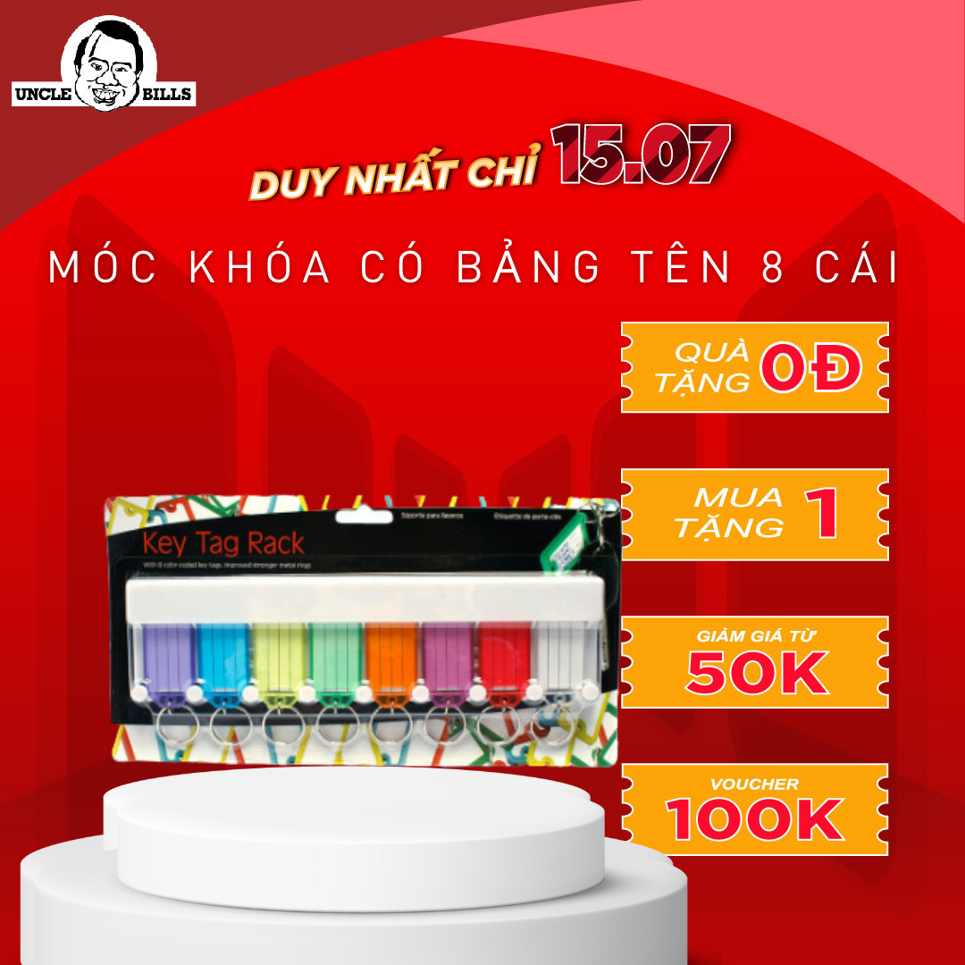 Móc khoá bảng tên (bộ 8 cái) Uncle Bills AL0016