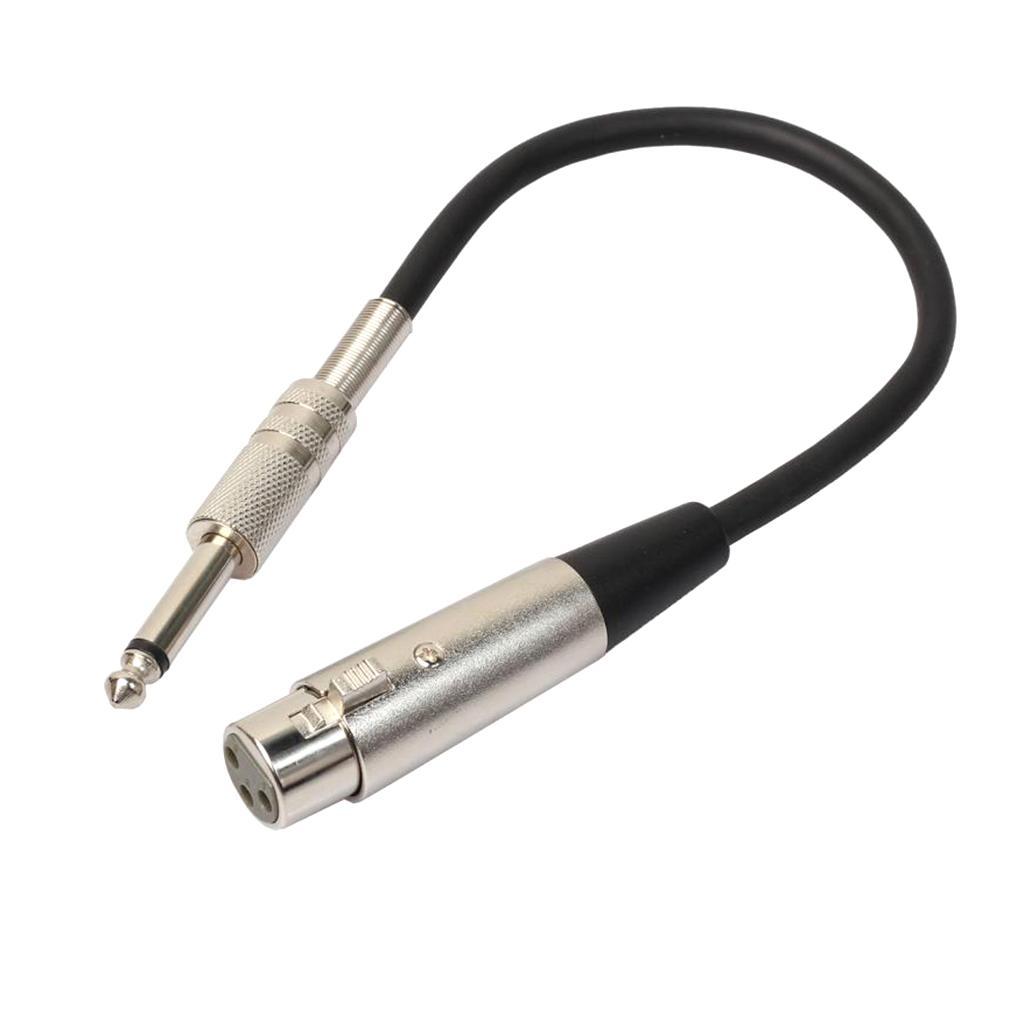 1FT 3-pin XLR Female to 1/4 TRS Male Plug Audio Cable Microphone Mic Adapter