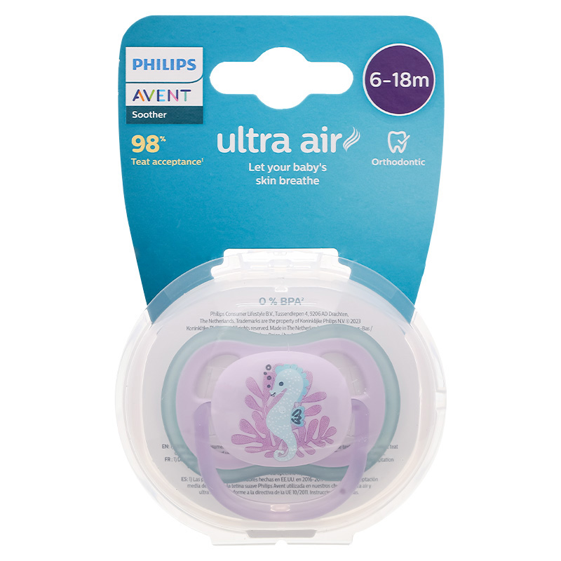 Ti ngậm Philips Avent thông khí SCF086/06 (6 - 18 tháng) - Hình cá ngựa