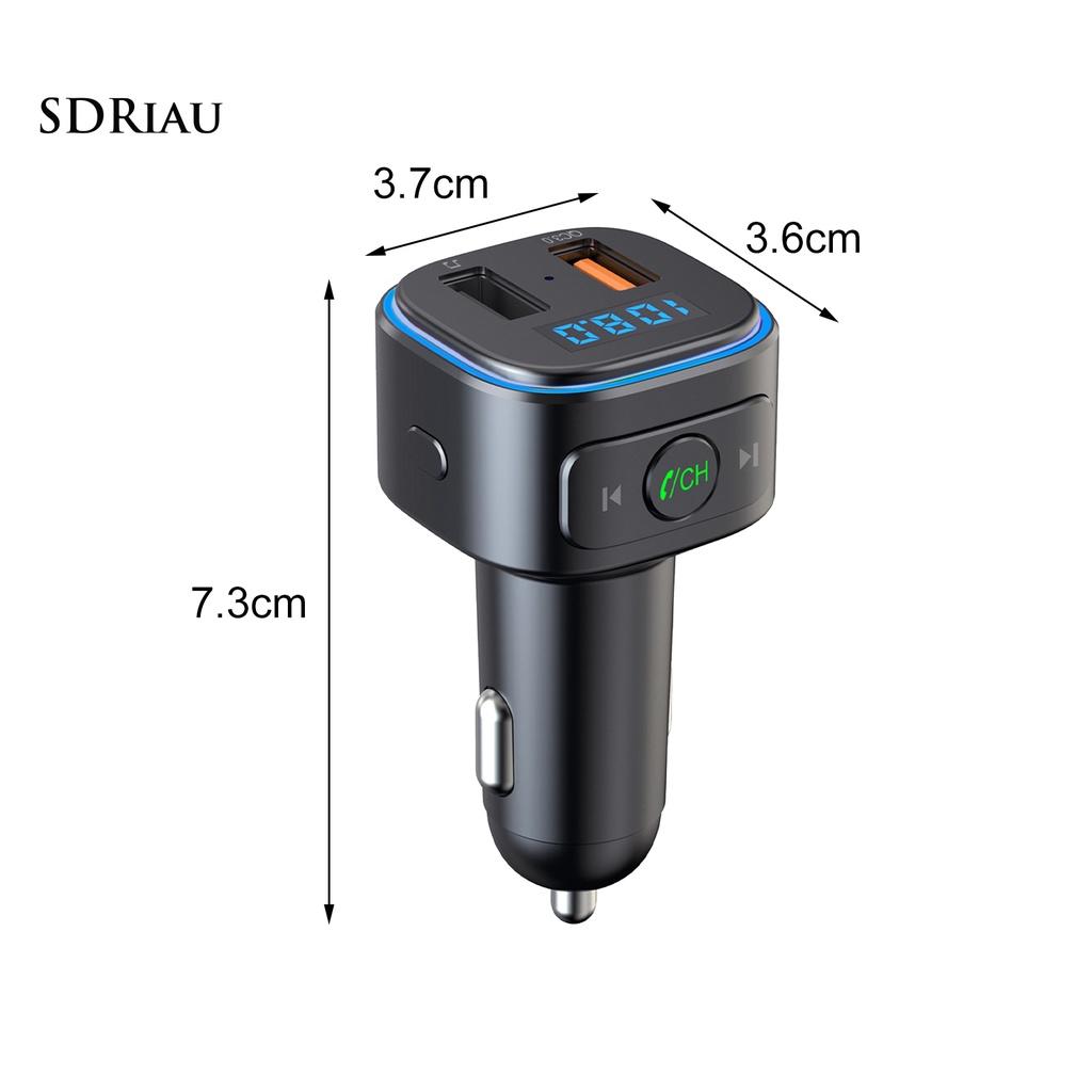 *QCDZ* T46 FM Transmitter QC3.0 Dual USB Black Noise Reduction MP3 Player Car Charger for Auto