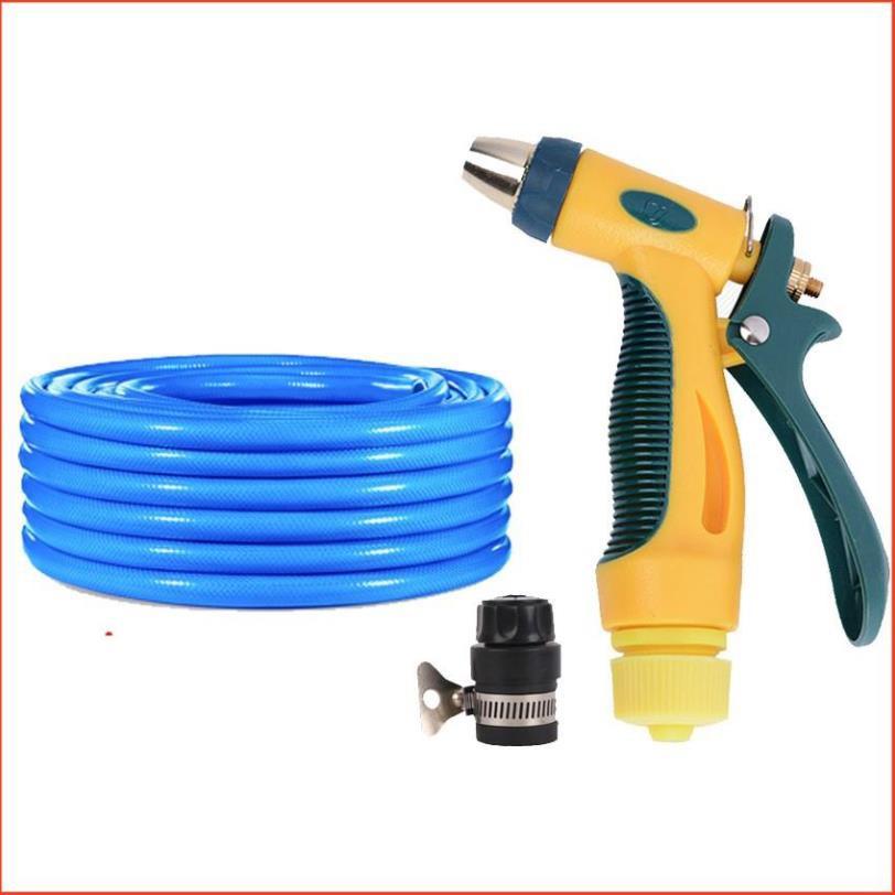 Bộ dây vòi xịt nước rửa xe,tưới cây tăng áp 3 lần 7-10m (nối nhựa đen 713-2)