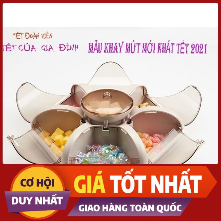 Khay Mứt ,Khay Đựng Bánh Kẹo  Nở Hoa 6 Cánh Tự Bung Sang Xịn Mẫu Mới Nhất