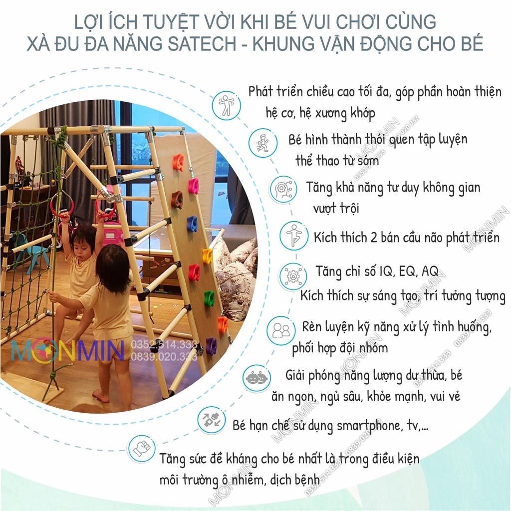 Xà đu đa năng Satech - Khung vận động cho bé - Hình hộp thang cân - Bộ cao 1.3m: Trò chơi 1 3 4 5