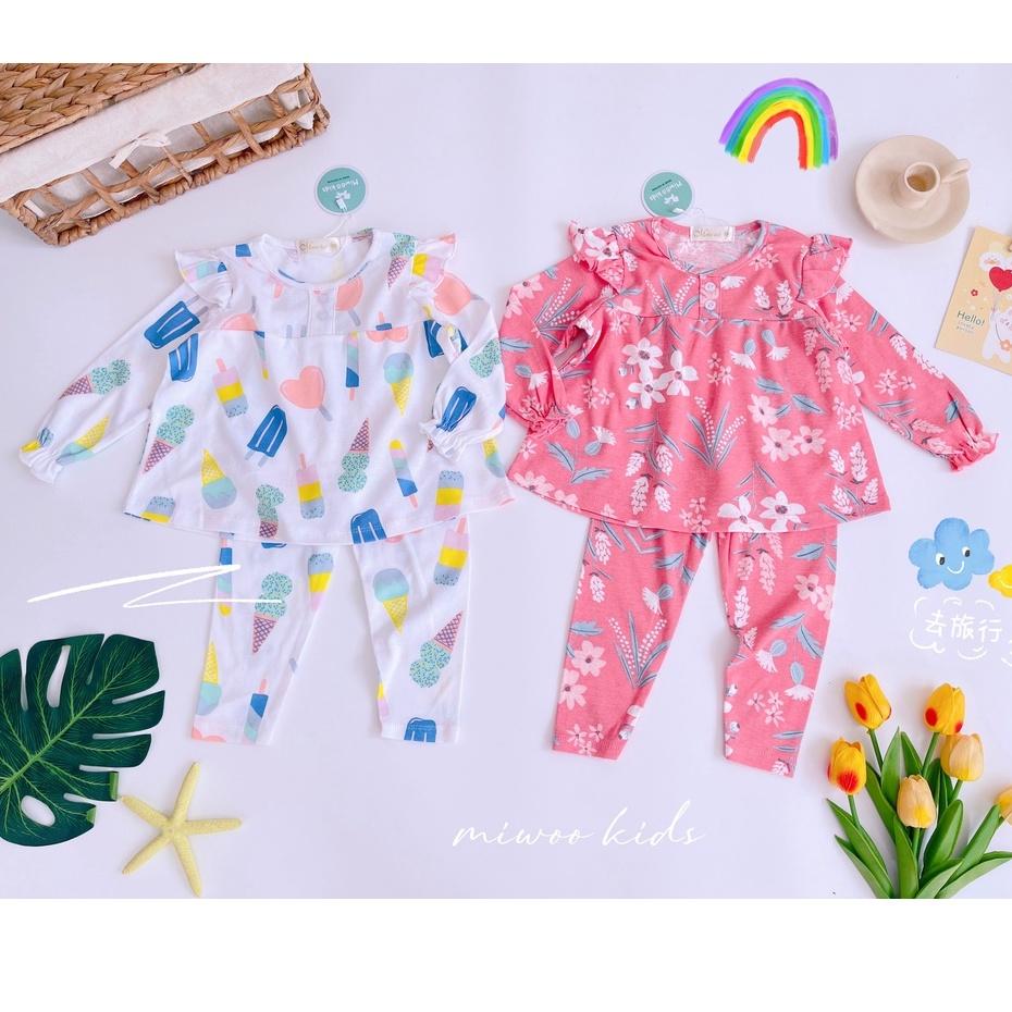 Bộ dài tay cánh tiên quần dài Bozip dáng baby doll siêu mềm mịn mát cho bé gái - HÀNG LOẠI 1 Bảng 2