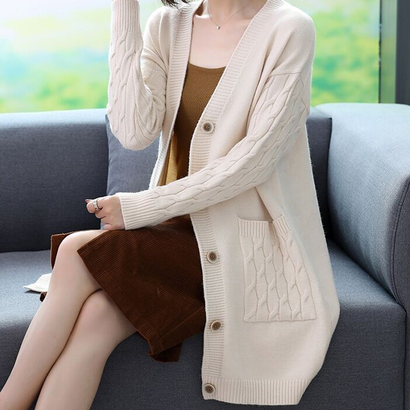 Áo len cardigan dáng dài len mềm phong cách Hàn Quốc freesize