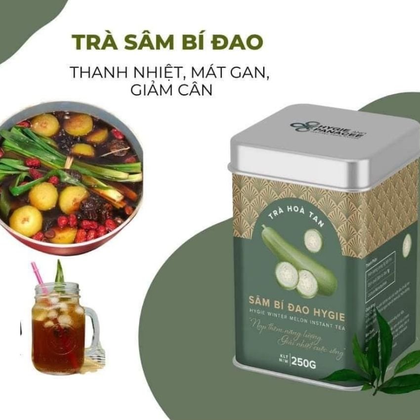 Trà Thảo Dược Sâm Bí Đao Hygie Tác Dụng Giải Khát, Thanh Nhiệt, Detox Cơ Thể, Giảm Mụn, Làm Đẹp Da, Mát Gan Giải Độc, Giảm Cân, Giảm Mỡ Bụng Hộp 250g