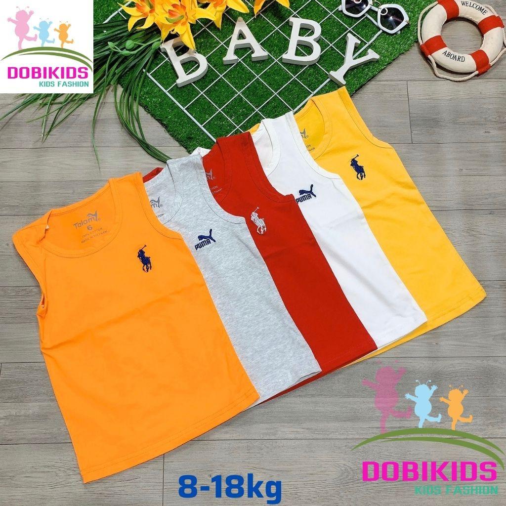 Áo Ba Lỗ Bé Trai Thun Cotton 4 Chiều Đẹp Logo Thêu 7-18kg