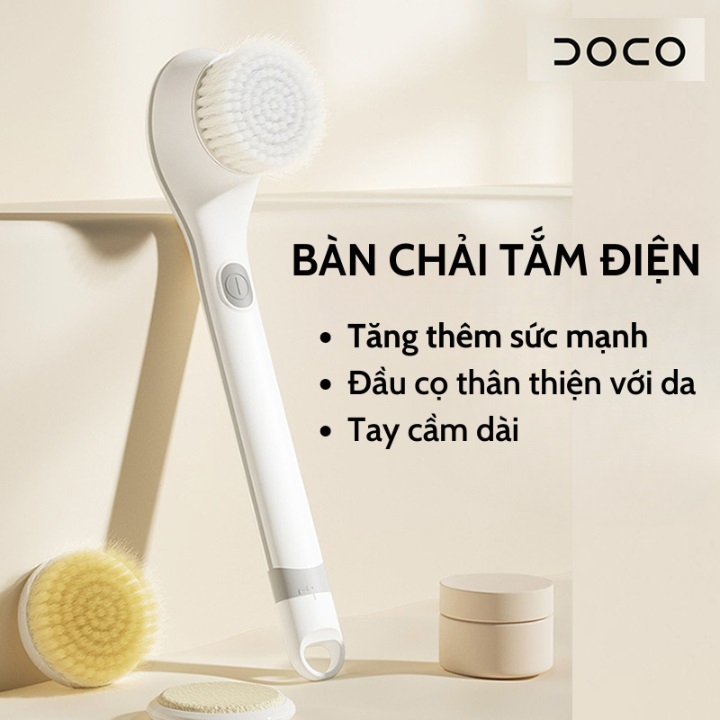 Bàn chải tắm điện Sothing Doco, tẩy tế bào chết, chăm sóc da cho nam nữ- Hàng chính hãng