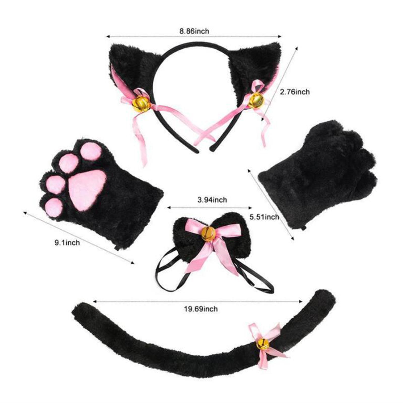 Anime Cat Costume Cosplay Headband Headwear Animal Plush Gifts Dress up