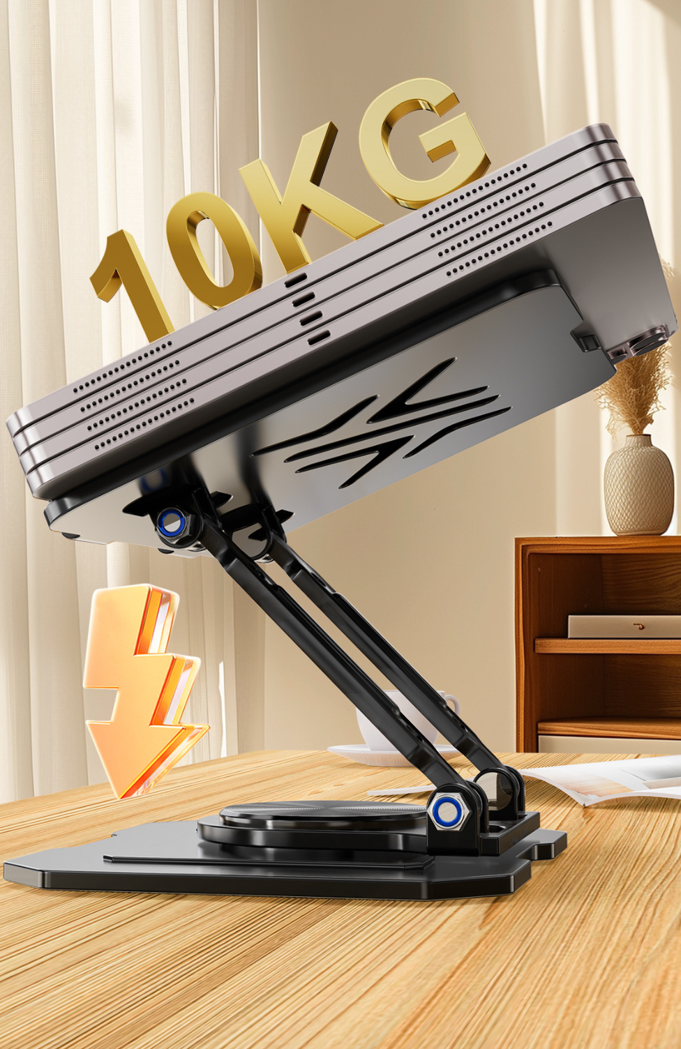 Kệ đỡ giá đỡ đế tản nhiệt cho laptop máy tính bảng hợp kim nhôm gấp gọn xoay 360 độ nhiều nấc độ cao K31- Hàng chính hãng