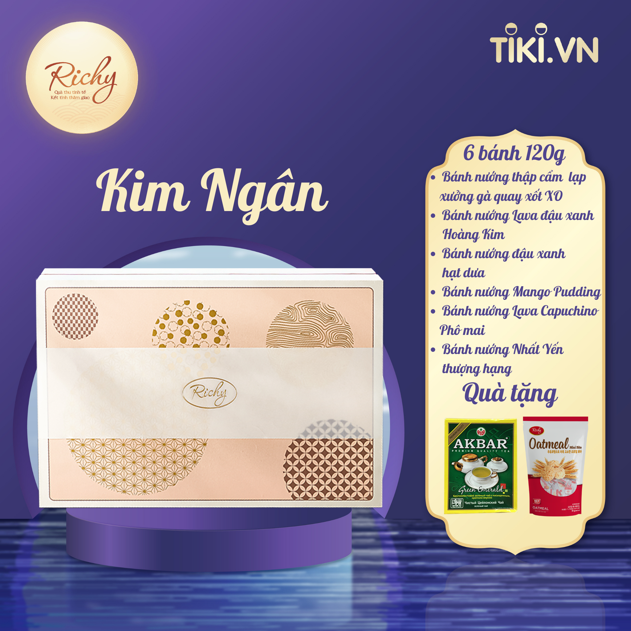 Bánh Trung Thu Richy cao cấp - bộ Kim Ngân