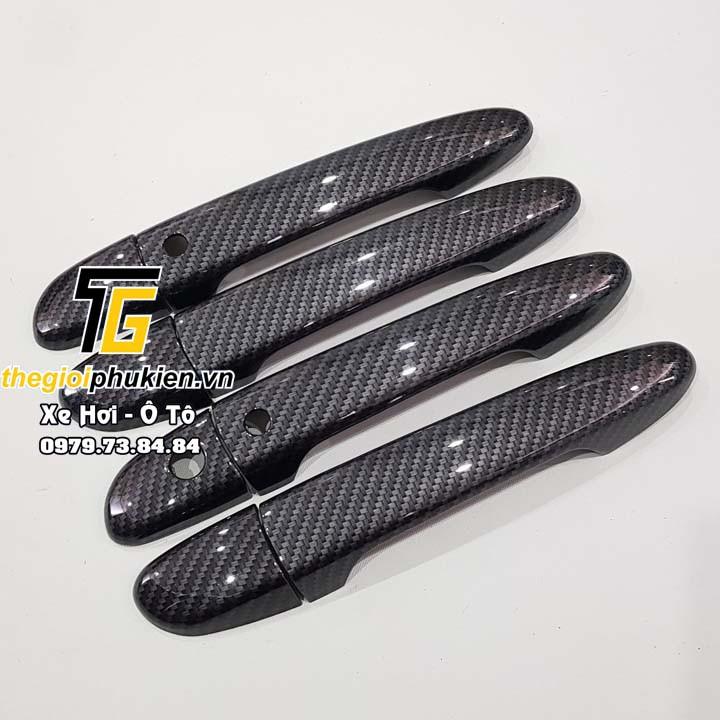 Bộ ốp tay nắm cửa xe Mazda CX8, CX-8 vân Carbon - Tặng miếng dán trong suốt chống xước hõm cửa