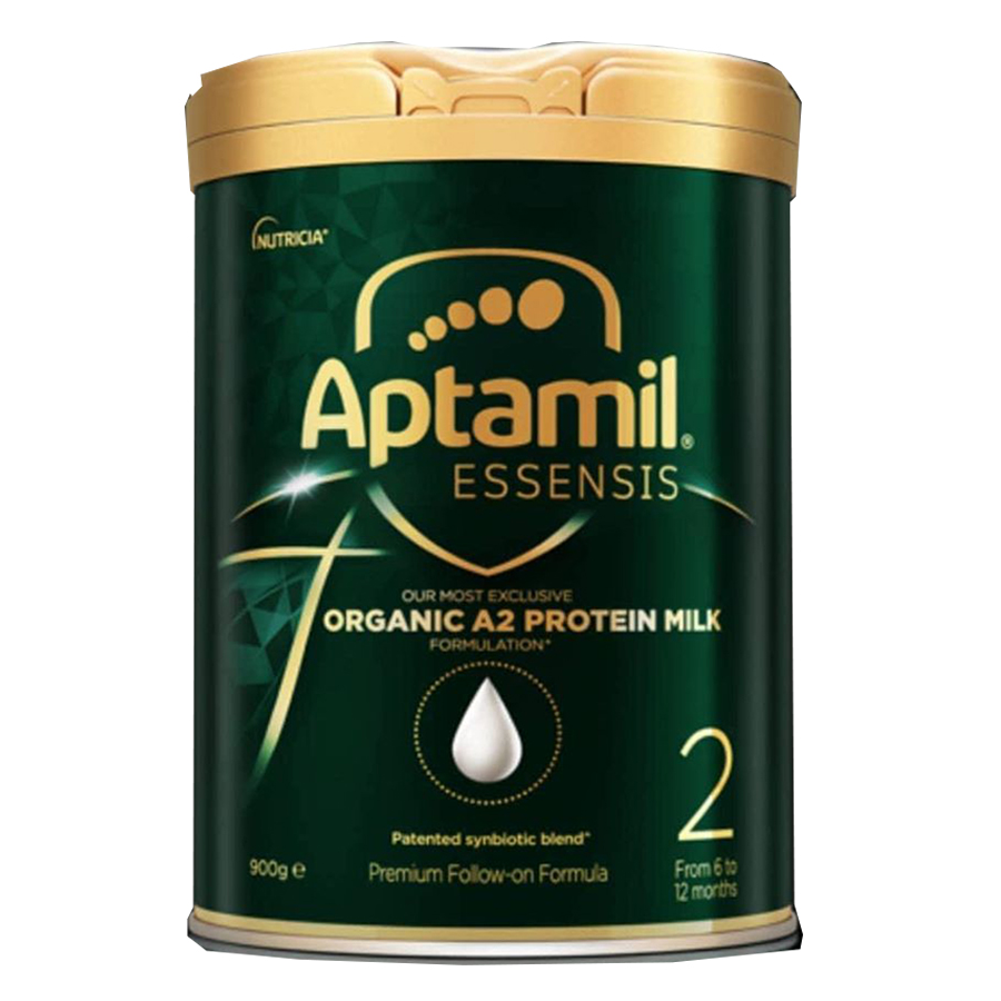 Sữa công thức hữu cơ APTAMIL ESSENSIS ORGANIC A2 PROTEIN MILK PREMIUM FOLLOW-ON FORMULA 900g (Số 2 cho bé từ 6-12 tháng tuổi)