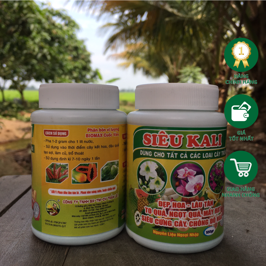 Phân bón vi lương siêu kali - bomax chai 100 gram