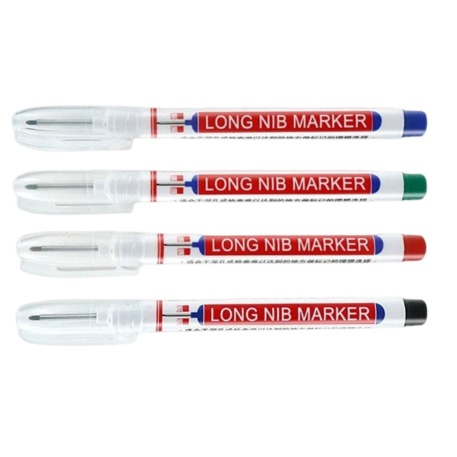 4Pcs Long Head Markers Woodworking Carpenter Painting Architect Quick Dry