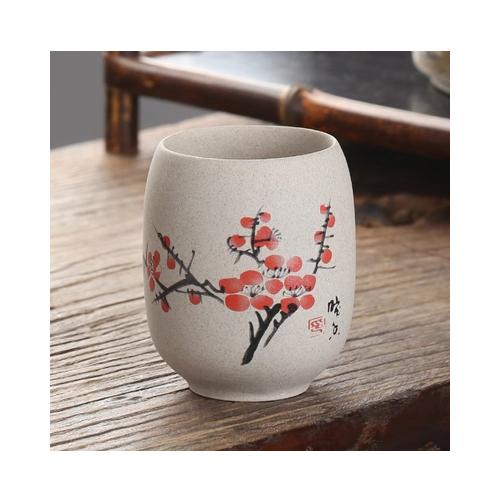 Ly sứ mộc uống trà, cốc sứ mộc phong cách Nhật Bản 175ml
