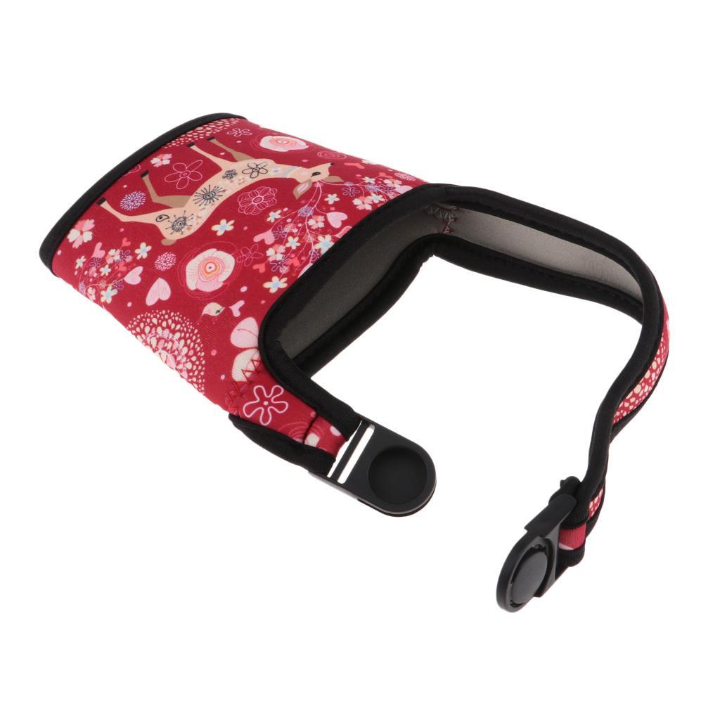 2Pcs Water Bottle Tumbler Carrier Bag Cover Holder Protective Pouch with Hand Strap Buckle - Red