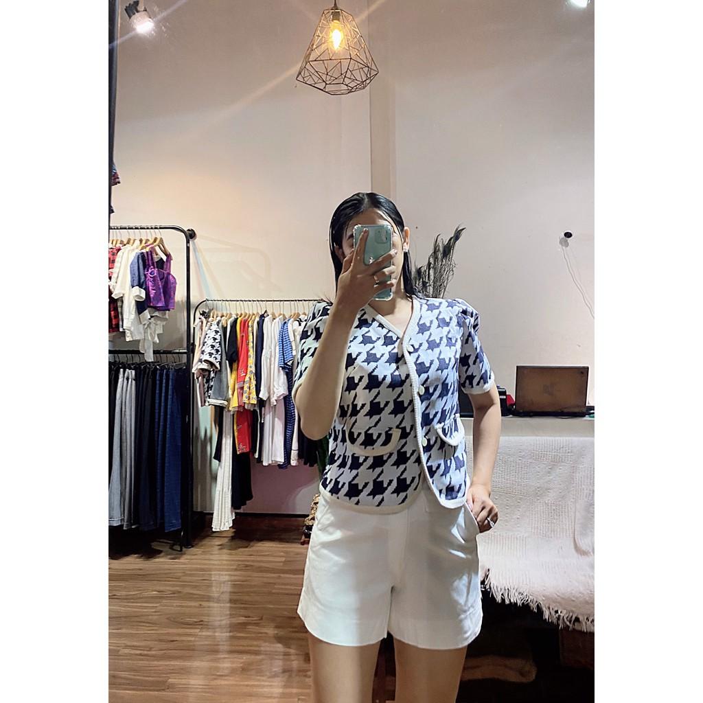 Áo tweed retro ziczac lớn