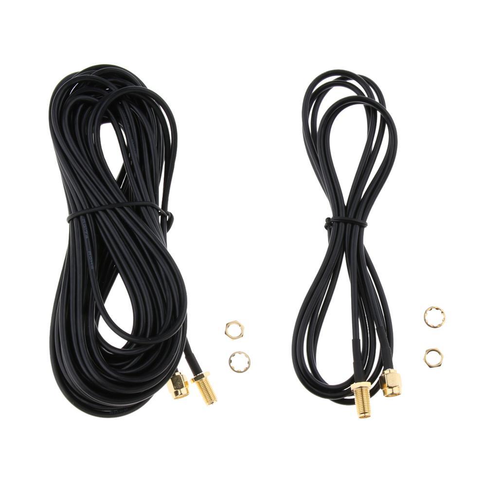 2Pack RP SMA Male to Female Extension Coaxial Cable for WiFi Router Antenna