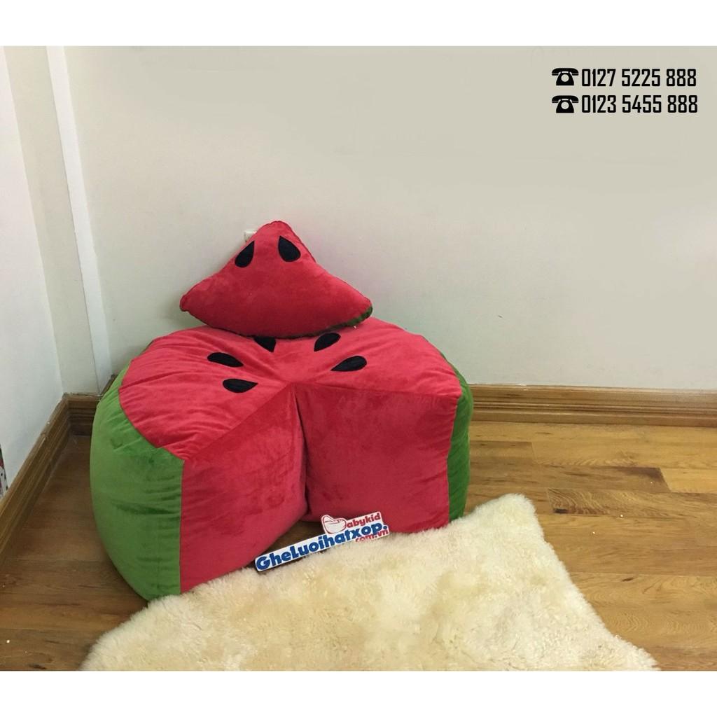 Sofa hạt xốp hình hoa quả. cỡ S, vỏ nhung ruột xốp Babykid