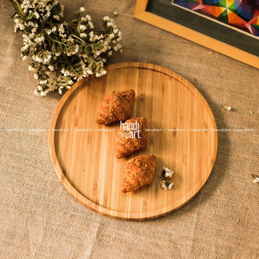 Khay gỗ tre hình tròn - Khay tre đựng thức ăn - Khay tre tự nhiên- bamboo wooden tray