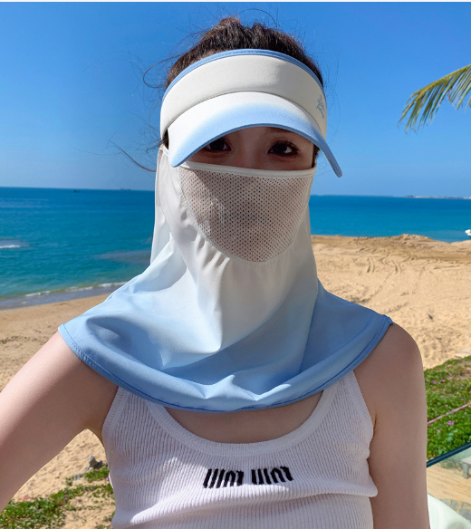 Mũ lưỡi trai nửa đầu kèm khẩu trang phong cách Hàn mới, nón nữ chống nắng kèm khẩu trang chống tia UV tuyệt đối