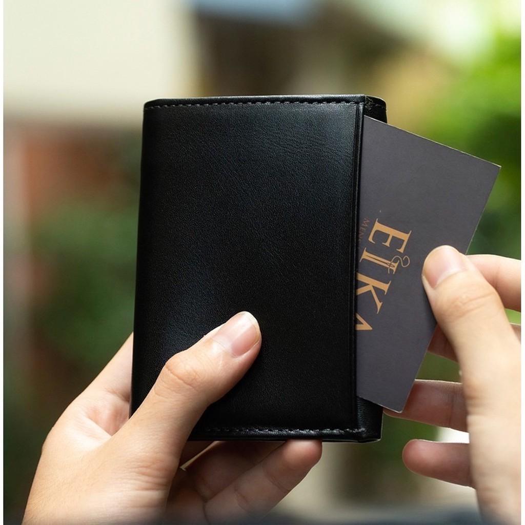 Ví Đứng Gấp 3 Da Bò Đẹp Sang Trọng VD190 TẶNG MÓC KHÓA