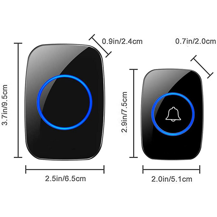 [Chuông Cửa,Chuông Báo] Bộ Chuông Cửa Không Dây Thông Minh Chống Nước 1 Bấm 2 Chuông Khoảng Cách Sử Dụng Lên Đến 300M