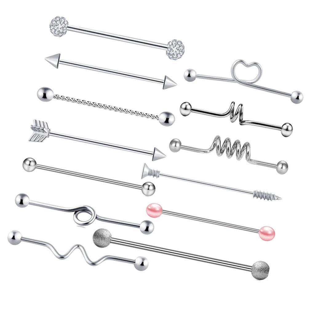 Stainless Steel Industrial Barbell Earrings