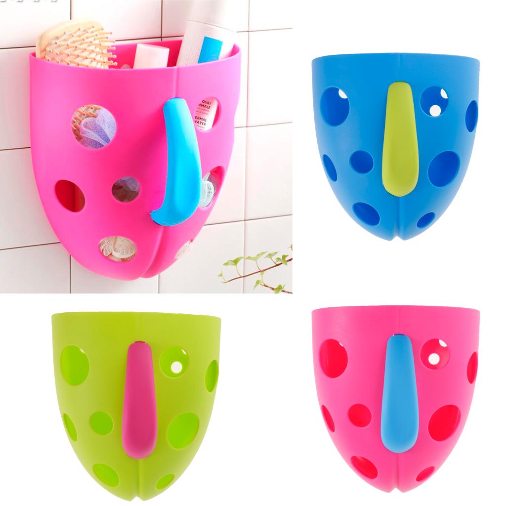 Baby Bathing Accessories Bath Toys Sucker Storage Basket Organizer -Blue