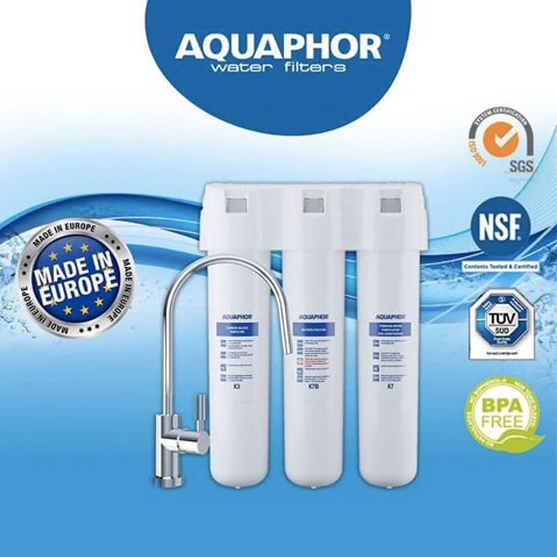 [LẮP ĐẶT TOÀN QUỐC] Máy Lọc Nước Uống Trực Tiếp AQUAPHOR CRYSTAL ECO Công Suất 8000 Lít, 3 Lõi Công Nghệ NANO Aqualen Độc Quyền Lưu Giữ Khoáng Chất Không Dùng Điện Không Nước Thải - Hàng Chính Hãng, Nhập Khẩu Châu Âu