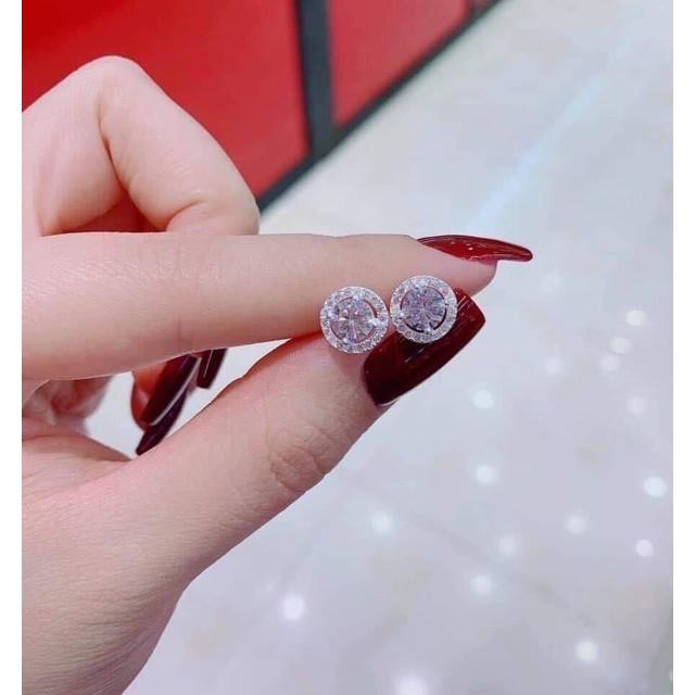 Bông tai tròn đính đá