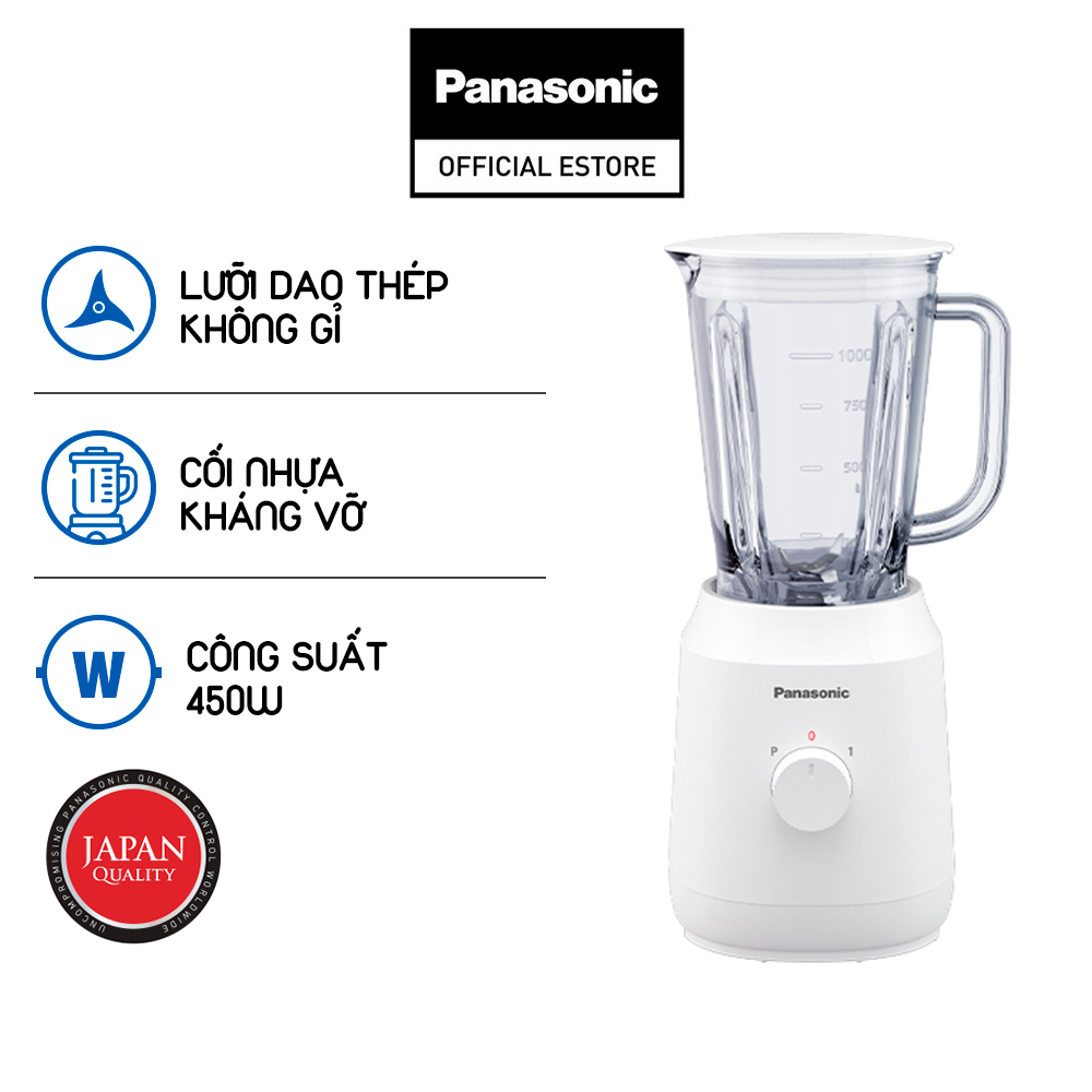 Máy xay sinh tố Panasonic MX-EX1001WRA - Công suất 450W - 1L - Lưỡi dao thép không gỉ - Cối nhựa kháng vỡ - Hàng chính hãng