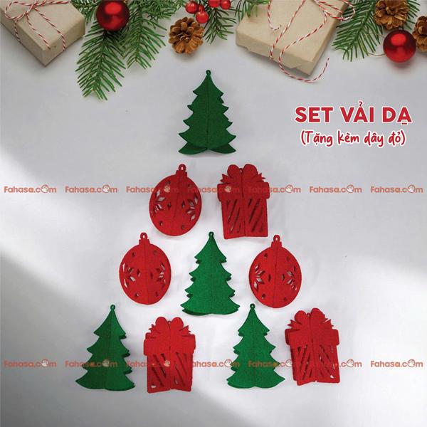 Set Dây Treo Vải Dạ - Trang Trí Giáng Sinh - Kèm Dây Đỏ - Bách Mộc