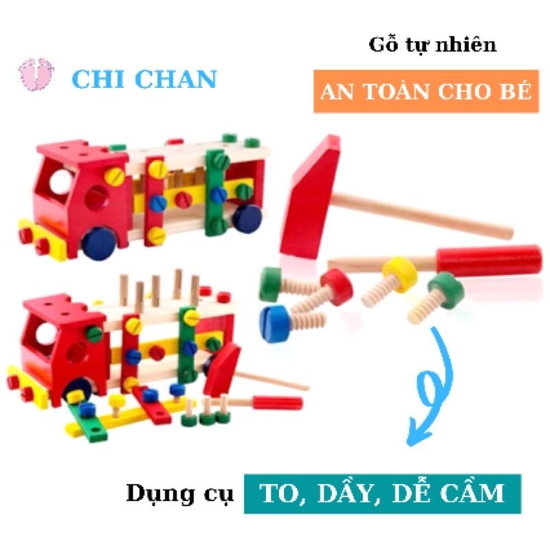 Đồ chơi lắp xe bằng ốc vít có búa, đinh gỗ, đồ chơi giáo dục phát triển tư duy cho các bé từ 3 tuổi - Chi chan 006