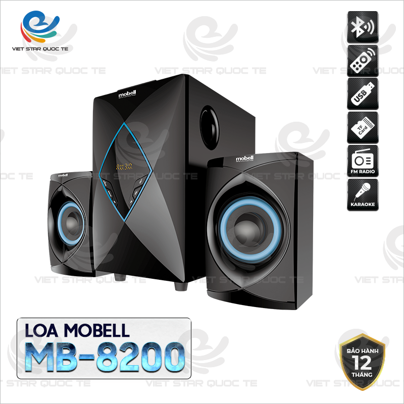 Loa Bluetooth Vi Tính Mobell Kèm Remote, Công Suất 30W, Bass Trầm, Âm Thanh To Rõ, Sống Động - Hàng Chính Hãng