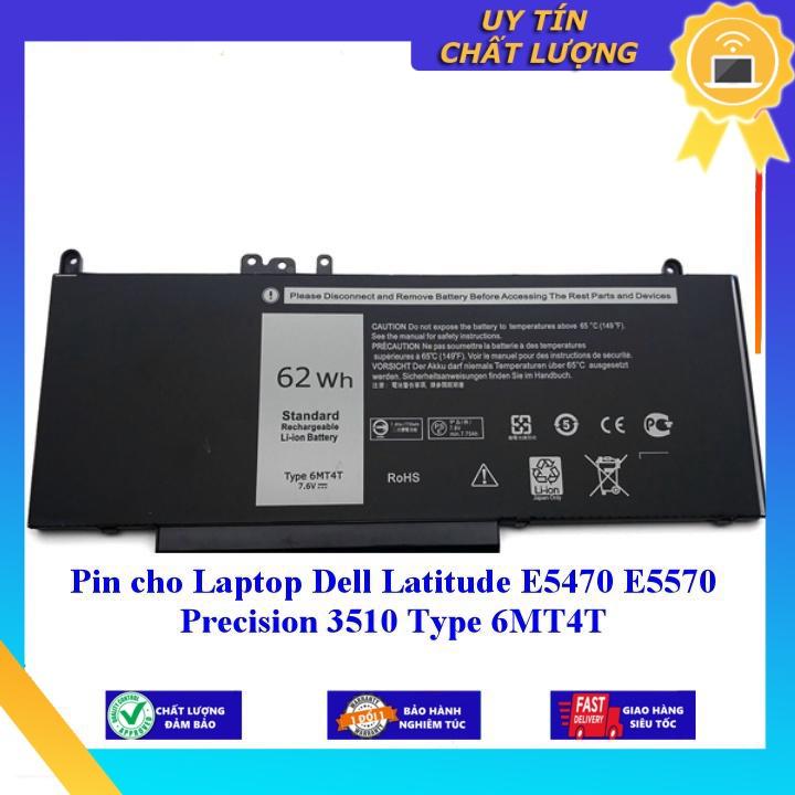 Pin cho Laptop Dell Latitude E5470 E5570 Precision 3510 Type 6MT4T - Hàng chính hãng  MIBAT1358