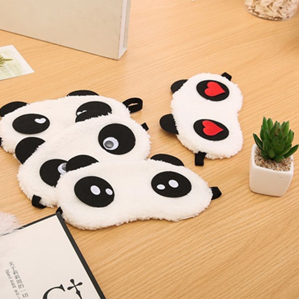 Combo 2 Bịt Mắt Ngủ Gấu Hoạt Hình Màu Trắng Chất Liệu Bông Mềm Dễ Chịu Siêu Đáng Yêu CTS-PANDA