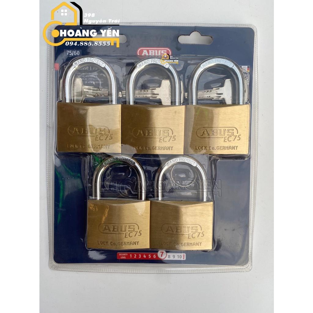 Khóa Abus 75/60mm, Bộ 5 ổ khóa mở cùng 1 chìa Masterkey Abus 75/60 MK5