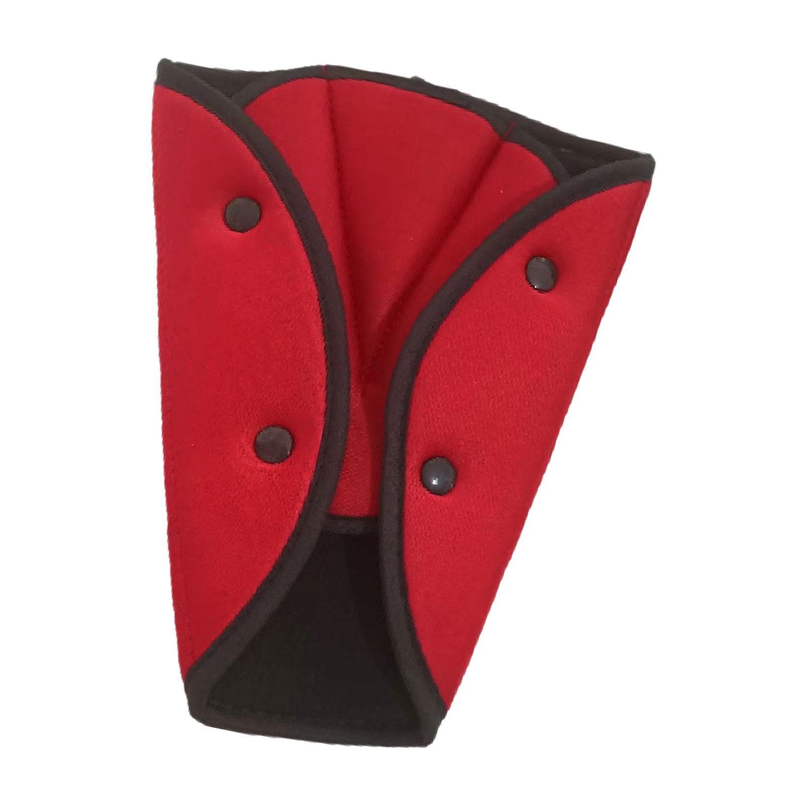 Car Seat Belt Adjuster for Kids Triangle Protector Pad Seat Belt Strap Cover Red