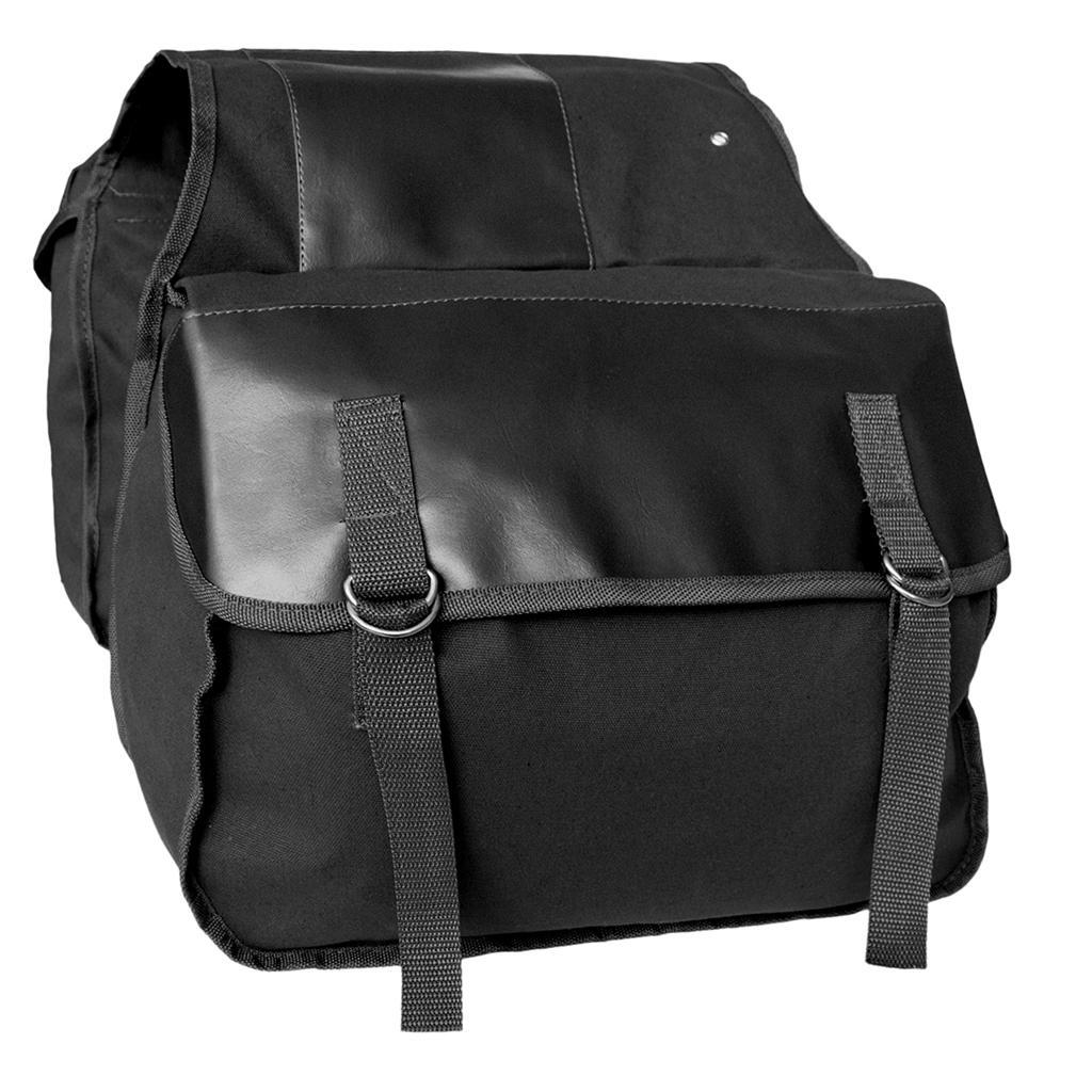Cycling Double Panniers Bike Rear Seat Saddle Carrier Bags Black