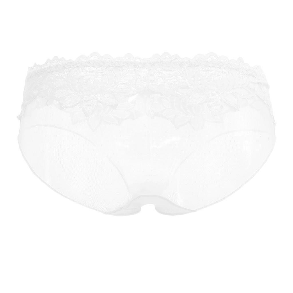 2-6pack Sexy Sheer Mesh Panties Low Rise Briefs Underwear Lingerie White