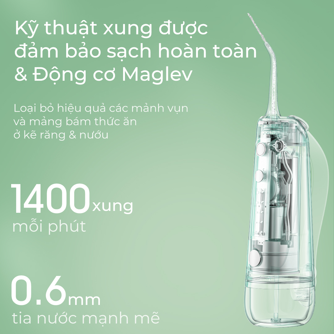 Tăm Nước Oclean W10 | 5 Chế Độ | Pin 30 Ngày| Tần số 1400 Xung Trên Mỗi Phút - Hàng Chính Hãng