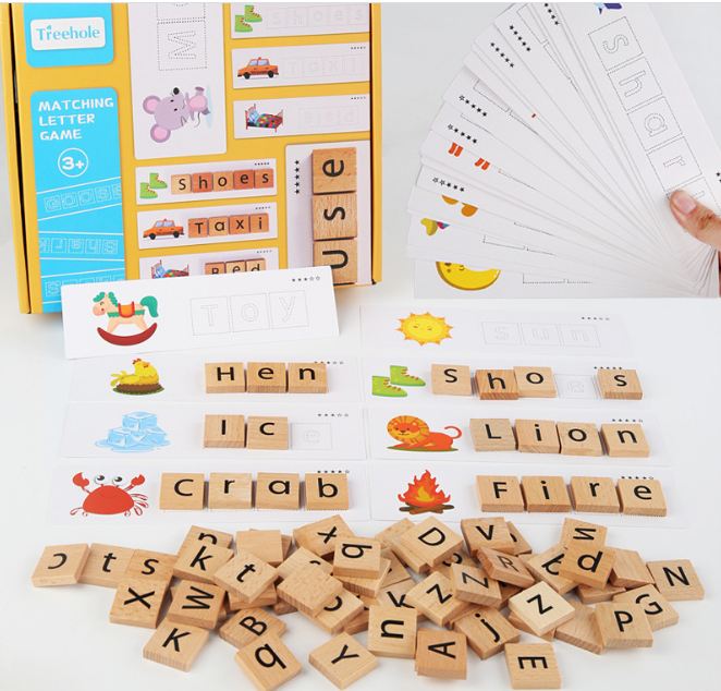 Đồ chơi gỗ - Bộ Ghép từ Matching Letter theo thẻ - GIÚP BÉ HỌC TỪ, ĐÁNH VẦN