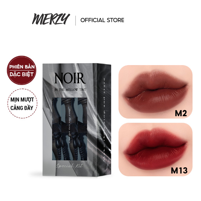 Set 3 Màu Son Kem Lì Merzy Noir In The Mellow Tint Special Kit 4g/thỏi